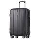 Merax Hartschalen-Koffer Set 3tlg, Trolley Rollkoffer, Reisekoffer Handgepäck mit TSA-Schloss und Universalrad, Leicht Hartschalenkoffer, Teleskopgriff, 4 Rollen, ABS, M-L-XL-Set, Schwarz