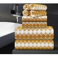 8 Piece Bathroom Towel Set |2 Oversized Bath Towels,2 Hand Towels,4 Washcloths| 600GSM Soft Hotel Towel Set Large Bath Sheet for Bathroom,Highly Absorbent Quick Dry Bath Towel Collections,Golden Brown