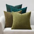 Topfinel Green Cushion Covers 45cm x 45cm Sofa Bed Colorful Cushions Soft Pillow Case 18x18 Corduroy fluffy Scatter Decorative Cushions Pillow Cover for Livingroom Bedroom Invisible Zipper,Set of 4