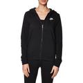 NIKE DQ5471-010 W NSW CLUB FLC FZ HOODIE STD Sweatshirt Women's Black/White Size M