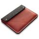 Crazy Horse Craft Genuine Italian Leather Sleeve for MacBook Air 15 inch with M2 - Fragola Red - Vintage Wool Felt Case, Cover, Mac Laptop Bag