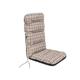 Seat Cushion for High-Backed Garden Furniture - Cushion for Chair, Garden Lounger - Seat Dimensions - 49 x 47 cm High 72 cm - Garden Cushion - Beige Checked