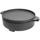 WELL GRILL Duo Dutch Oven Accessory Set for Weber 47 cm & 57 cm Kettle Charcoal Grill, 2 in 1 Cast Iron Casserole Pan for Weber BBQ Gourmet System and Most Gas Grills, 7.25 L, Black