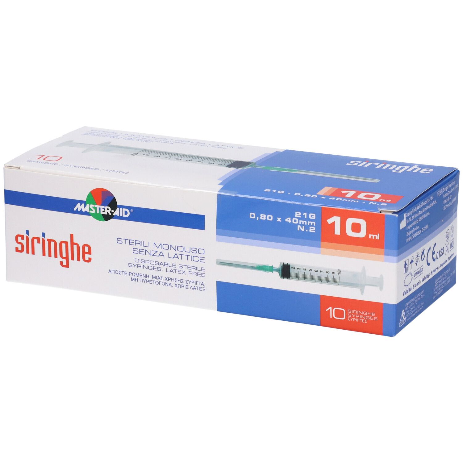 Master Aid Siringa Per Venipuntura 10 ml Gauge 21 pz Siringhe