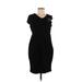 Taylor Casual Dress - Sheath V Neck Short sleeves: Black Print Dresses - Women's Size 8