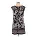 Alfani Casual Dress - Shift Keyhole Sleeveless: Black Floral Dresses - Women's Size Small