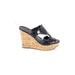 Guess Wedges: Slide Platform Boho Chic Gray Print Shoes - Women's Size 6 - Open Toe