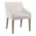 Hokku Designs Galimberti Linen Sloped Track Arm Dining Chair in White Upholstered/Fabric in Brown | 32 H x 25 W x 25 D in | Wayfair