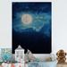 East Urban Home Full Moon in Cloudy Night Sky III - Photograph on Canvas Metal in Black/Blue/White | 40 H x 12 W x 1 D in | Wayfair