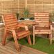 Charles Taylor Hand Made 2 Seater Chunky Rustic Wooden Garden Furniture Love Seat with Tray Flatpacked