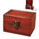 Boîte à trésors décorative en bois Vintage boîte de rangement de bijoux en bois boîte de rangement