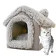 Lit d'hiver en peluche pour chat et chien chenil chaud accent de chat chenil de sommeil maison