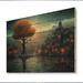 Red Barrel Studio® Blue & Orange Electrifying Skylines II On Wood Print Metal in Blue/Brown/Orange | 30 H x 40 W x 0.78 D in | Wayfair