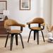 Wade Logan® Byntlee Low Back Arm Chair Dining Chair Wood/Upholstered in Black/Brown | 30.51 H x 21.26 W x 20.47 D in | Wayfair