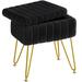 Mercer41 Freesia Iron Accent Stool Upholstered/Velvet in Black | 19.4 H x 15.7 W x 11.8 D in | Wayfair C0BFA0C6FB2043A4A05F5986DB12769E