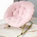 Everly Quinn Kalaiya Steel Padded Patio Folding Chair Folding Chair Upholstered in Pink | 32 H x 35.5 W x 31.5 D in | Wayfair
