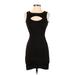 Guess Cocktail Dress - Bodycon Crew Neck Sleeveless: Black Print Dresses - Women's Size 0