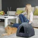 Lit d'intérieur antidérapant pour chat et chiot confortable sommeil profond panier pour petits