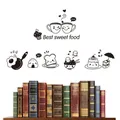 Papier peint Mural dessin animé Best Sweet Food Art Mural décor de cuisine carrelage armoire