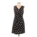 Maison Jules Casual Dress - Wrap: Black Print Dresses - Women's Size Medium