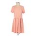 Z Supply Casual Dress - A-Line Crew Neck Short sleeves: Orange Print Dresses - Women's Size Small