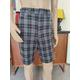 More Like Bermuda Than Cargo Shorts Vintage 1970S Polyester Stretch Navy Check Medium Size Waist 88cm 34Inch