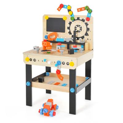 Costway Pretend Play Workbench with Tools Set and Realistic Accessories