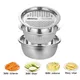 3 in 1 Vegetable Slicer Cutter Drain Basket Stainless Steel Vegetable Julienne Grater Salad Maker