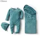 Baby Boutique Clothes Newborn Cotton Rompers with Hats Blanket Sleepers Infant Boys Soft Velour