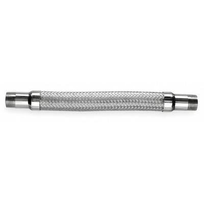 HOSE MASTER GZ100SM120 Flexible Metal Hose Assembly, 1 in ID x 12 in L, MNPT x