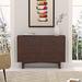 Retro Round Handle 6-Drawer Dresser, Solid Wood Construction, Space-Saving Design