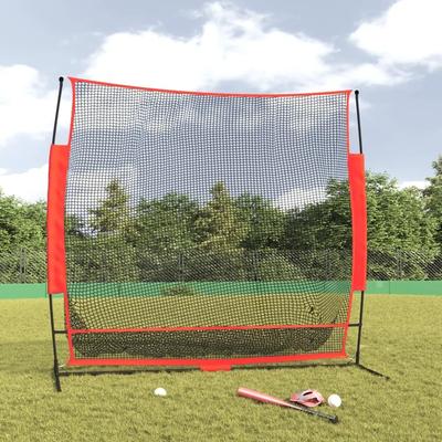 vidaXL Portable Baseball Net Black and Red 84.6