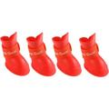 Little Pet Dog Puppy Anti- Slip Rain Snow Boots Candy Colors Rubber Waterproof Boots Shoes- Size M (Red) Pet Dog Utensils