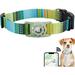 AirTag Dog Collar Compatible with Apple AirTag Polyester Pet Cat Puppy Collar with Silicone AirTag Holder for Small Medium Large and Extra Large Dogs Bohemia Green L: 14.9-24.8 inch Neck