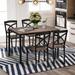 Industrial Wooden 5-Piece Dining Set with Metal Frame and Chairs