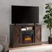 Farmhouse Classic Media TV Stand with 18" Electric Fireplace - Espresso, Fits up to 50" TV