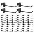 48 Pcs Gridwall Hooks 4 Inch Black Metal Panel Hook Hanger Square Tube Hooks Coat Hook Hooks
