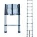 Telescoping Extension Ladder 10 FT Stainless Steel Telescoping Ladders for Home Heavy Duty Collapsible Ladder RV Ladder Extendable Steps Safety for Household Use & Roofing Business 330Lb Capacity