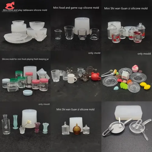 Puppenhaus Miniatur Becher Tassen Lebensmittel Glas Silikon form Puppenhaus DIY Geschirr Puppen Haus