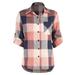 knqrhpse Long Sleeve Shirts For Women Womens Tops Women Casual Matching Color Long Sleeve Button Loose Plaid Shirt Blouse Top Hoodies For Women Orange XL