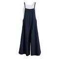 knqrhpse Cargo Pants Women Wide Leg Pants For Women with straps oversize summer bib pants bib overalls romper jumpsuit trousers Plus Size Pants Pants For Women Blue L