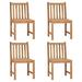 Anself Patio Chairs 4 pcs with Cushions Solid Teak Wood