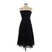 J.Crew Cocktail Dress - Midi: Black Solid Dresses - Women's Size 4
