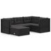 Anself 5 Piece Patio Set with Cushions Black Poly Rattan