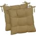 Indoor Outdoor Set Of 2 Tufted Dining Chair Seat Cushions 19 X 19 X 3 Choose Color (Tan)