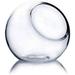 Slant Cut Bowl Glass Vase Width 5.5 Height 5.5 Clear Round Globe Planter Terrarium Orb Candy Dish Jar Container for Home Office Decor Piece