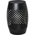 12.5 Outdoor Side Table For Garden Patio Small Modern Outside Metal End Table Glossy Black