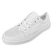 ZIZOCWA Classic Women S Canvas Casual Shoes Solid Color Lace Up Flat Bottom Walking Shoes Leisure Soft Sole Non-Slip Tennis Shoes Comfort White Size42