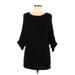 H&M Casual Dress - Mini Scoop Neck 3/4 sleeves: Black Dresses - Women's Size Medium