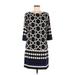 Eliza J Casual Dress - Shift: Black Graphic Dresses - Women's Size 8